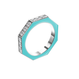 Bague Nido pave on top /laque - Or Blanc