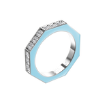 Bague Nido pave on top /laque or blanc