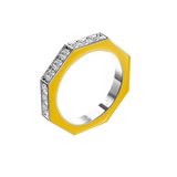 Bague Nido pave on top /laque or blanc