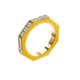 Bague Nido pave on top /laque or jaune