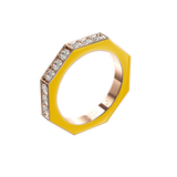 Bague Nido pave on top /laque or rose