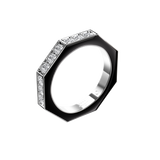 Bague Nido pave on top /laque or blanc