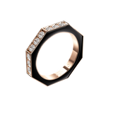 Bague Nido pave on top /laque or rose