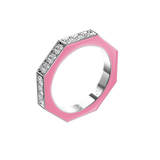 Bague Nido pave on top /laque or blanc