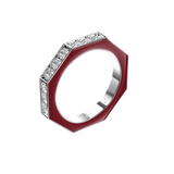 Bague Nido pave on top /laque or blanc