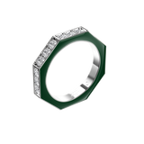 Bague Nido pave on top /laque or blanc