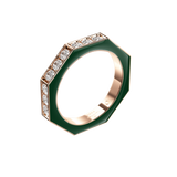 Bague Nido pave on top /laque or rose