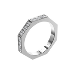 Bague Nido pave on top - Or Blanc