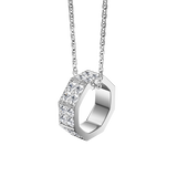 Pendentif Nido - Or Blanc - Medium